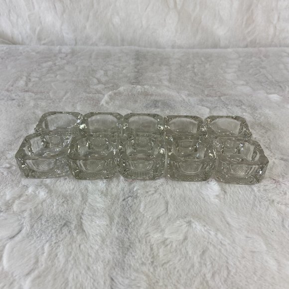 Antique Salt Cellars Salt Dips glass clear crystal open faced . 10 Total - Picture 3 of 11